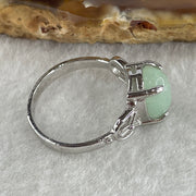 Natural Type A Green Jadeite Ring in S925 Sliver 2.44g 9.6 by 7.3 by 4.5mm US 6.7 Hk 14.8 - Huangs Jadeite and Jewelry Pte Ltd