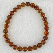 Natural Purple Honey Amber Beads Bracelet 天然紫蜜琥珀手链 3.81g 15.5cm 6.4mm 28 Beads - Huangs Jadeite and Jewelry Pte Ltd