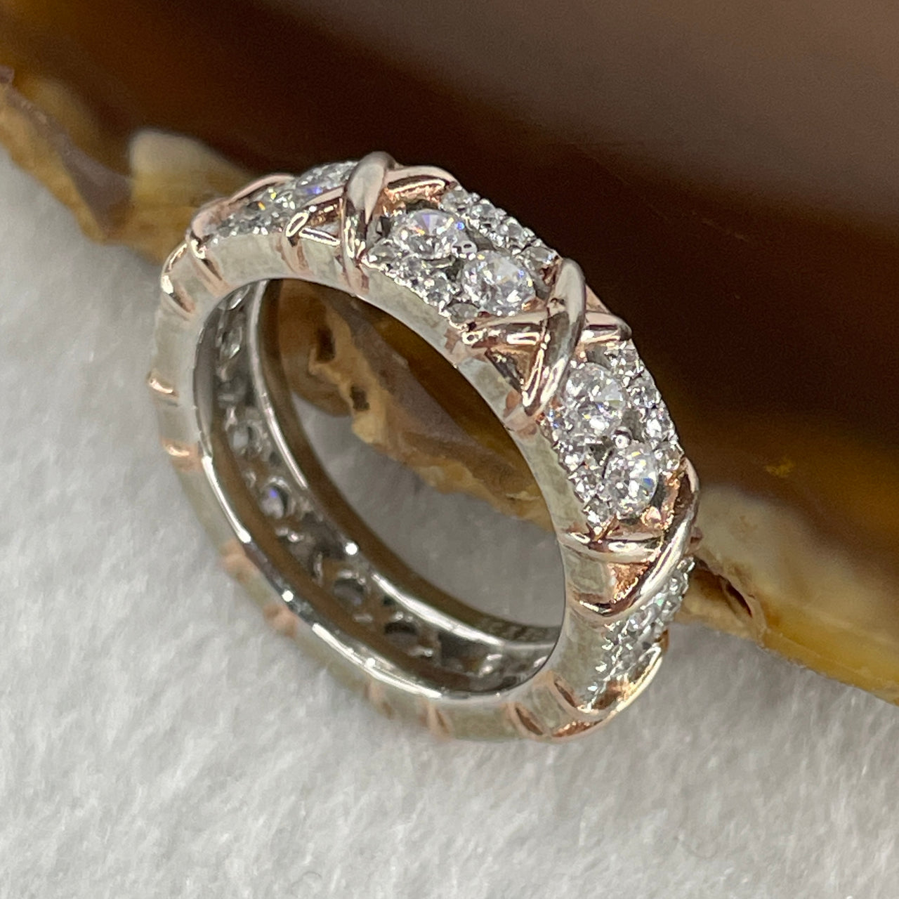 Moissanite in S925 Sliver Ring 5.33g 5.5 by 2.5mm US 6.2 HK13.4