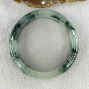 Certified Type A Natural Jelly Light Green with Dark Green Piao Hua Jadeite Bangle 65.93g Inner Diameter 58.6mm 14.9 by 8.0mm (Very Very Slight Internal Line) - Huangs Jadeite and Jewelry Pte Ltd
