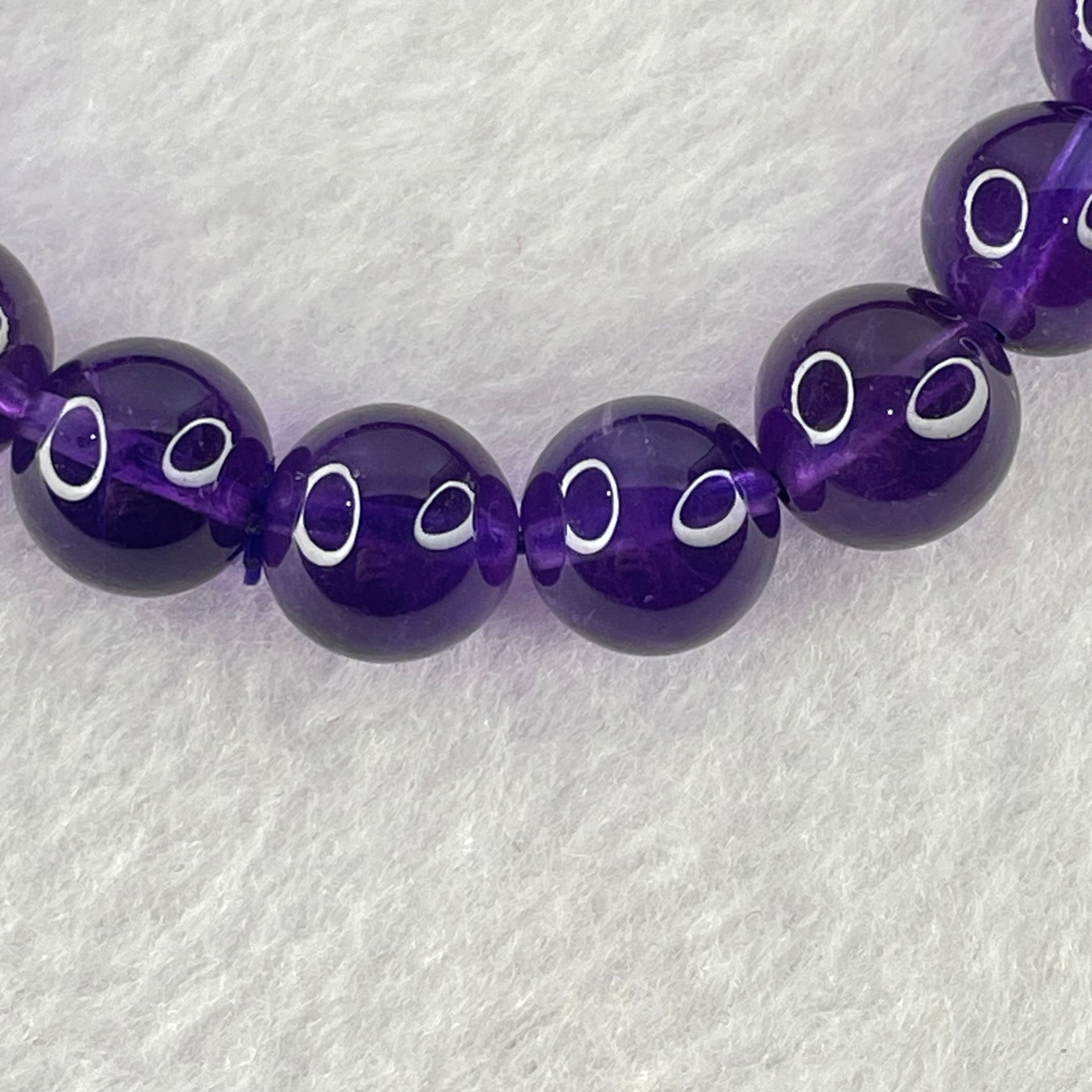 Very Good Grade Natural Amethyst Bracelet 24.31g 16cm 9.6mm 20 Beads - Huangs Jadeite and Jewelry Pte Ltd