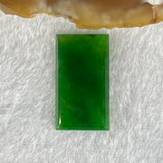 Rare Good Grade Type A Old Mine Spicy Green Jadeite Rectangle Wu Shi Pai Stone Setting 1.44g 20.1 by 11.2 by 2.2mm - Huangs Jadeite and Jewelry Pte Ltd