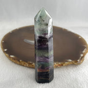 Natural Green and Purple Fluorite Quartz Tower Display 81.81g 95.0 by 25.3 by 19.3mm - Huangs Jadeite and Jewelry Pte Ltd