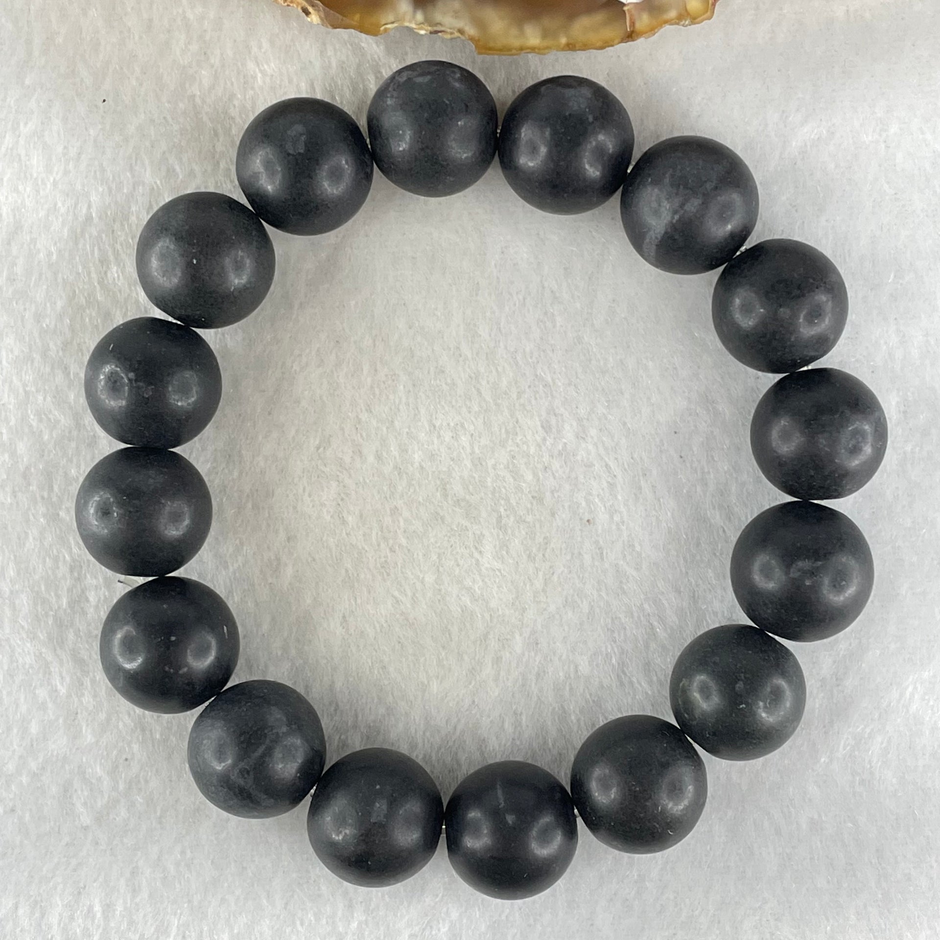 Natural Magnetite Beads Bracelet 63.55g 17cm 13.8mm 16 Beads - Huangs Jadeite and Jewelry Pte Ltd