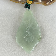 Type A Light Green with Yellow Patch Jadeite Double Sided Dragon Pendant 45.14g 72.2 by 42.7 by 11.4mm - Huangs Jadeite and Jewelry Pte Ltd