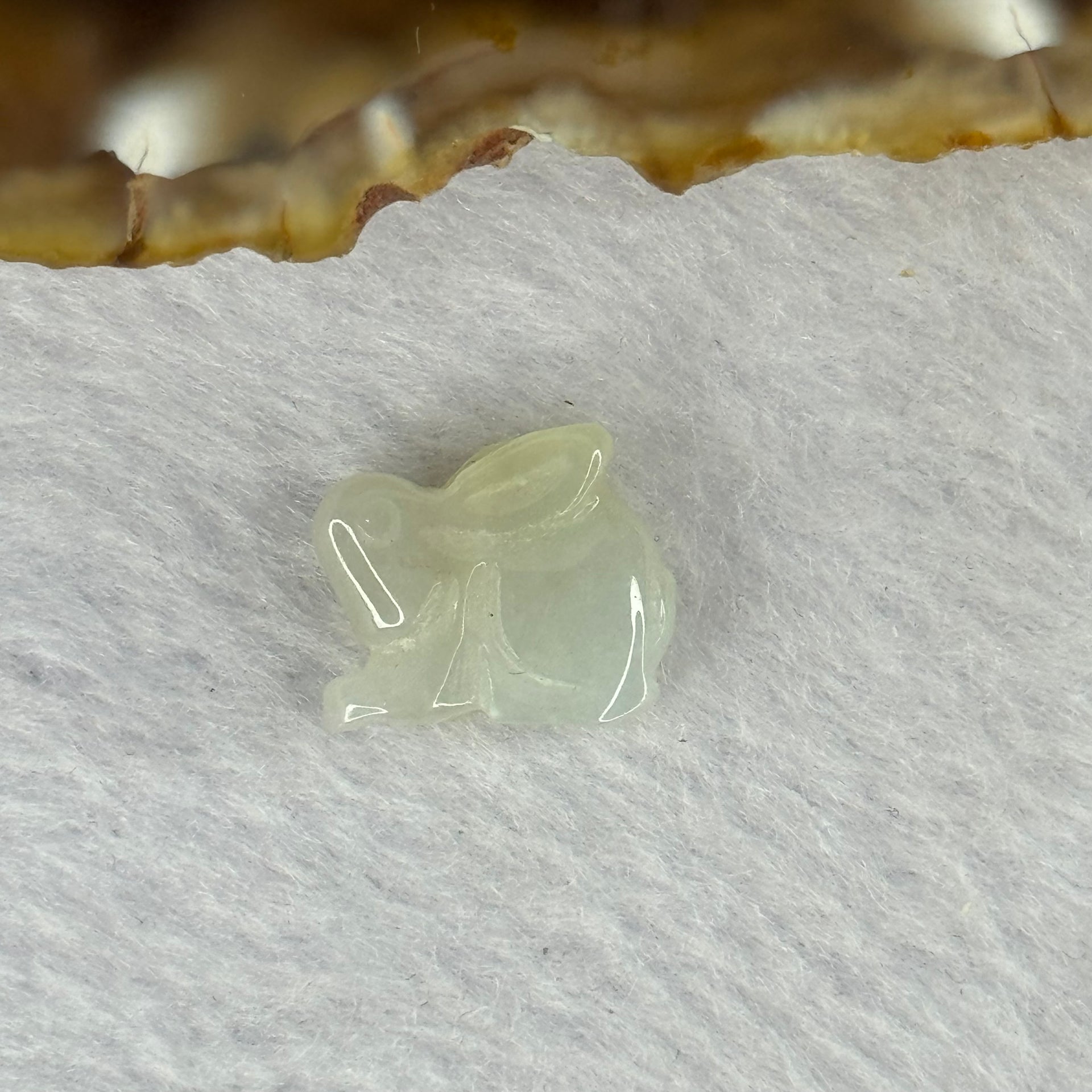 Type A Light Lavender Yellow Jadeite Rabbit Charm for Bracelet 2.07g 14.6 by 6.1 by 12.1mm - Huangs Jadeite and Jewelry Pte Ltd