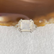 Natural Rainbow Moonstone in S925 Sliver Ring (Adjustable Ring) 2.68g 8.3 by 4.2mm - Huangs Jadeite and Jewelry Pte Ltd