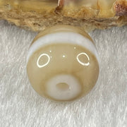 Natural Powerful Tibetan Old Oily Agate 1 Line Dzi Bead Heavenly Master (Tian Zhu) 1.90g 9.7 by 11.2mm - Huangs Jadeite and Jewelry Pte Ltd