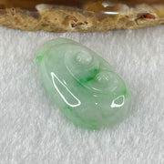 Type A Faint Green Lavender with Spicy Green Patches Jadeite Ruyi Pendant 5.86g 29.2 by 17.4 by 6.5mm - Huangs Jadeite and Jewelry Pte Ltd