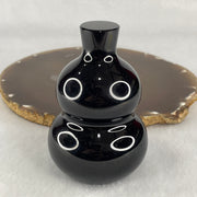 Natural Black Obsidian Hulu Display 301.75g 84.5 by 56.8mm - Huangs Jadeite and Jewelry Pte Ltd