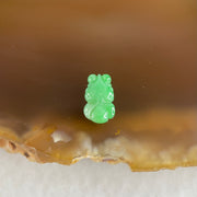 Type A Old Mine Full Green Jadeite Goldfish Charm Stone For Setting 0.15g 8.6 by 5.1 by 1.7mm - Huangs Jadeite and Jewelry Pte Ltd