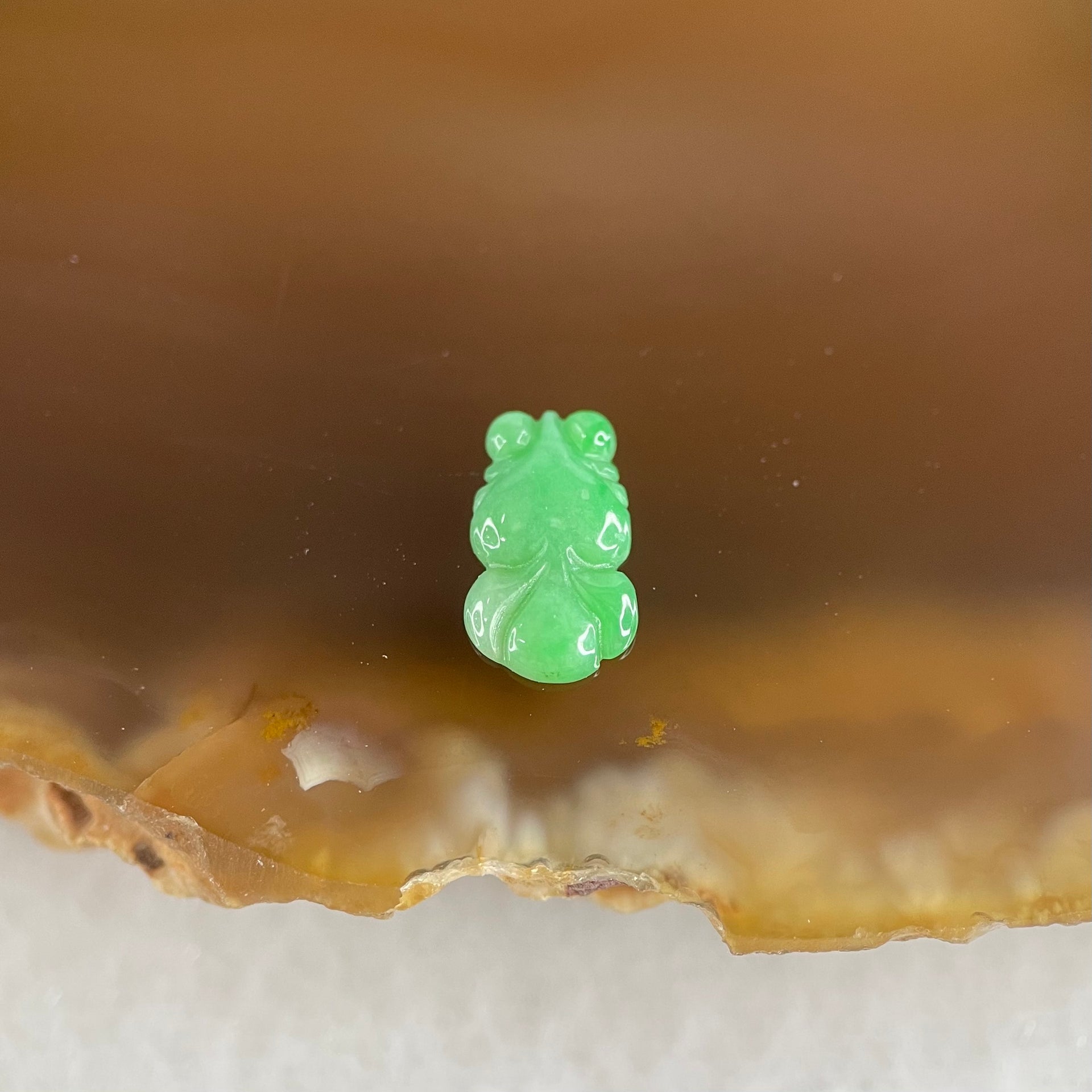 Type A Old Mine Full Green Jadeite Goldfish Charm Stone For Setting 0.15g 8.6 by 5.1 by 1.7mm - Huangs Jadeite and Jewelry Pte Ltd