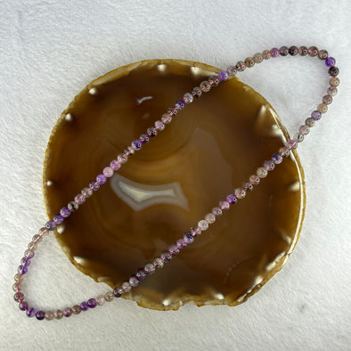 Above Average Grade Natural Super 7 Crystal Beads Necklace 天然超级七水晶珠项链 28.54g 53cm 6.5mm 89 Beads