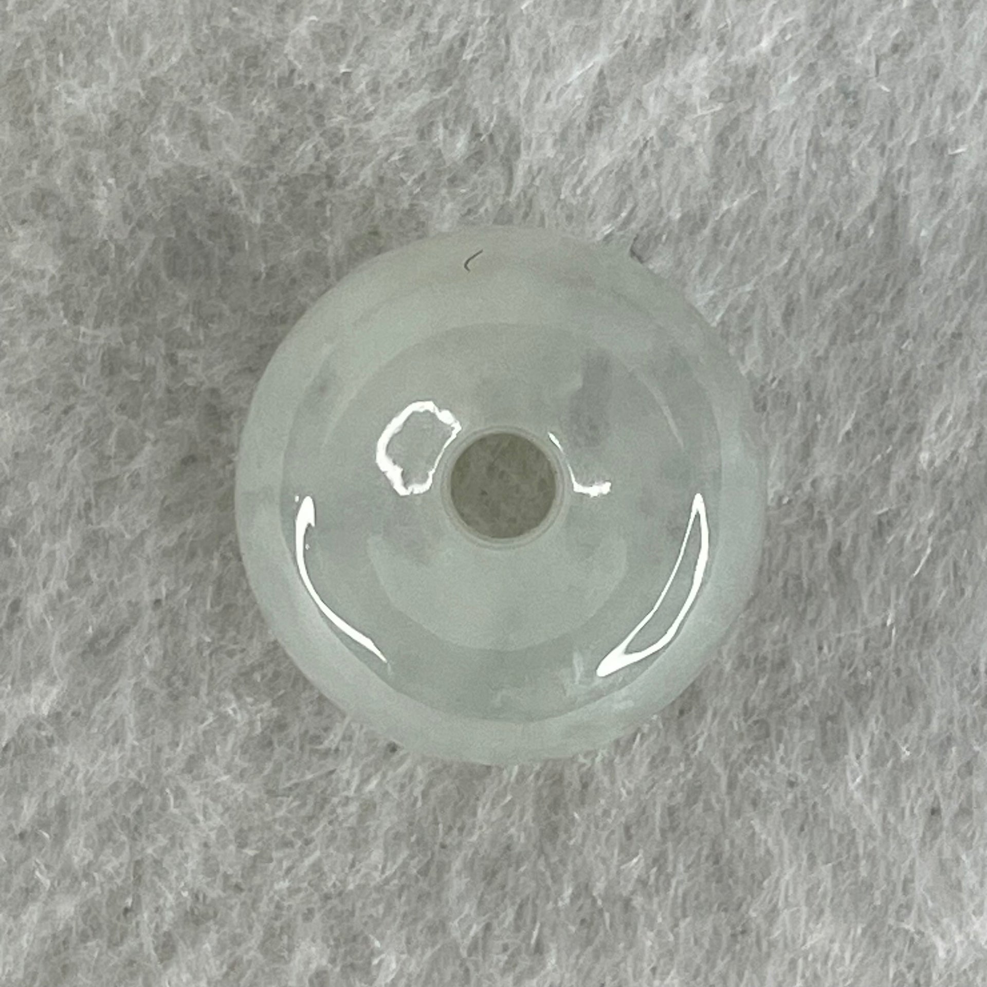 Type A Semi Icy Sky Blue Jadeite Ping An Kou Charm/Pendant 2.56g 13.4 by 7.2mm - Huangs Jadeite and Jewelry Pte Ltd