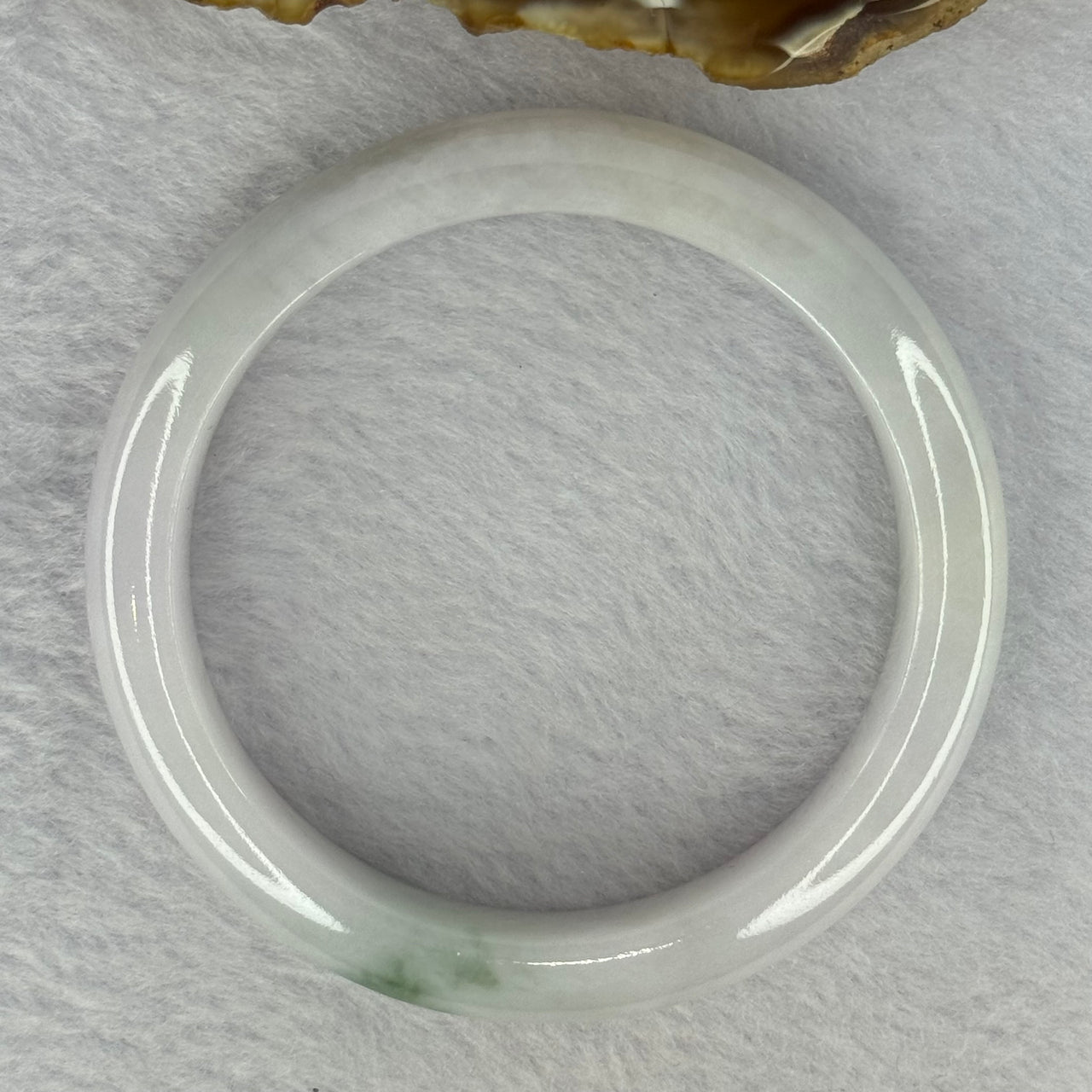 Type A Faint Lavender and Green Patches Jadeite Bangle 52.69g Internal Diameter 56.7mm 11.5 by 8.4mm (Close to perfect) - Huangs Jadeite and Jewelry Pte Ltd