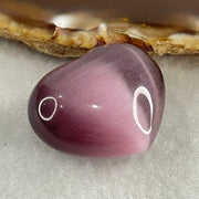 Natural Purple Cats Eye Glass Mini Heart Shape Display 17.43g 30.1 by 25.3 by 16.5mm - Huangs Jadeite and Jewelry Pte Ltd