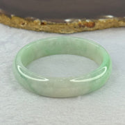 Type A Green Jadeite Oval Bangle 36.75g Internal Diameter 50.2mm 13.4 by 7.2mm (Internal Lines) - Huangs Jadeite and Jewelry Pte Ltd