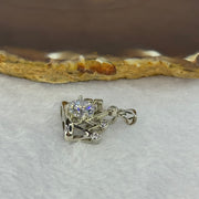 Moissanite in PT950 Plated Pendant 3.82g 7.6 by 3.0 mm - Huangs Jadeite and Jewelry Pte Ltd