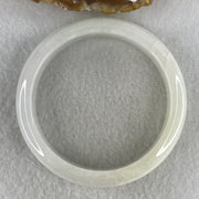 Natural Type A Near White Jadeite Bangle | 61.2mm Inner Diameter (62.51g 13.0x8.0mm | Slight External Line | Pure Mind, Serenity & Aura Cleansing) - Huangs Jadeite and Jewelry Pte Ltd