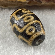 Natural Powerful Tibetan Old Oily Agate 9 Eyes Dzi Bead Heavenly Master (Tian Zhu) 九眼天诛 1.91g 14.0 by 9.8mm - Huangs Jadeite and Jewelry Pte Ltd