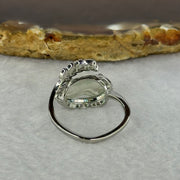 Type A Icy Light Green Jadeite Cabbage with Crystals in S925 Sliver Ring (Adjustable Size) 2.27g 12.7 by 6.8 by 2.5mm - Huangs Jadeite and Jewelry Pte Ltd