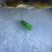 Type A Old Mine Full Green Jadeite Peapod Charm Stone For Setting 0.12g 8.8 by 3.5 by 1.5mm - Huangs Jadeite and Jewelry Pte Ltd