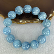 Natural Aquamarine Beads Bracelet 75.20g 19cm 15.8mm 14 Beads - Huangs Jadeite and Jewelry Pte Ltd