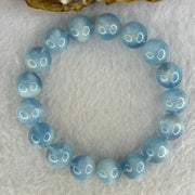 Natural Aquamarine Beads Bracelet 48.08g 18.5cm 12.8mm 17 Beads - Huangs Jadeite and Jewelry Pte Ltd