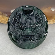 Rare Good Grade Type A Fully Translucent Black Jadeite Dragon Head Stone For Setting 
2.90g 18.2 by 16.8 by 6.3mm - Huangs Jadeite and Jewelry Pte Ltd