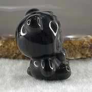 Black Obsidian Labubu Charm Display 15.14g 28.5 by 22.2 by 19.4mm - Huangs Jadeite and Jewelry Pte Ltd