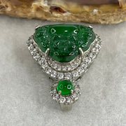 Natural Type A Omphacite Spicy Green Jadeite Milo Buddha Pendant in S925 Silver | (4.47g | 12.5 x 16.5 x 3.0mm | Power Catalyst, Laughing Buddha Joy & Fortune Anchor, Feng Shui Harmony & Abundance Pendant) - Huangs Jadeite and Jewelry Pte Ltd