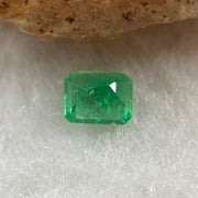 Natural Colombia Vivid Green Emerald (Beryl) Cut-Cornered Rectangular Step cut 0.41ct 5.0 by 4.1 by 2.9mm - Huangs Jadeite and Jewelry Pte Ltd
