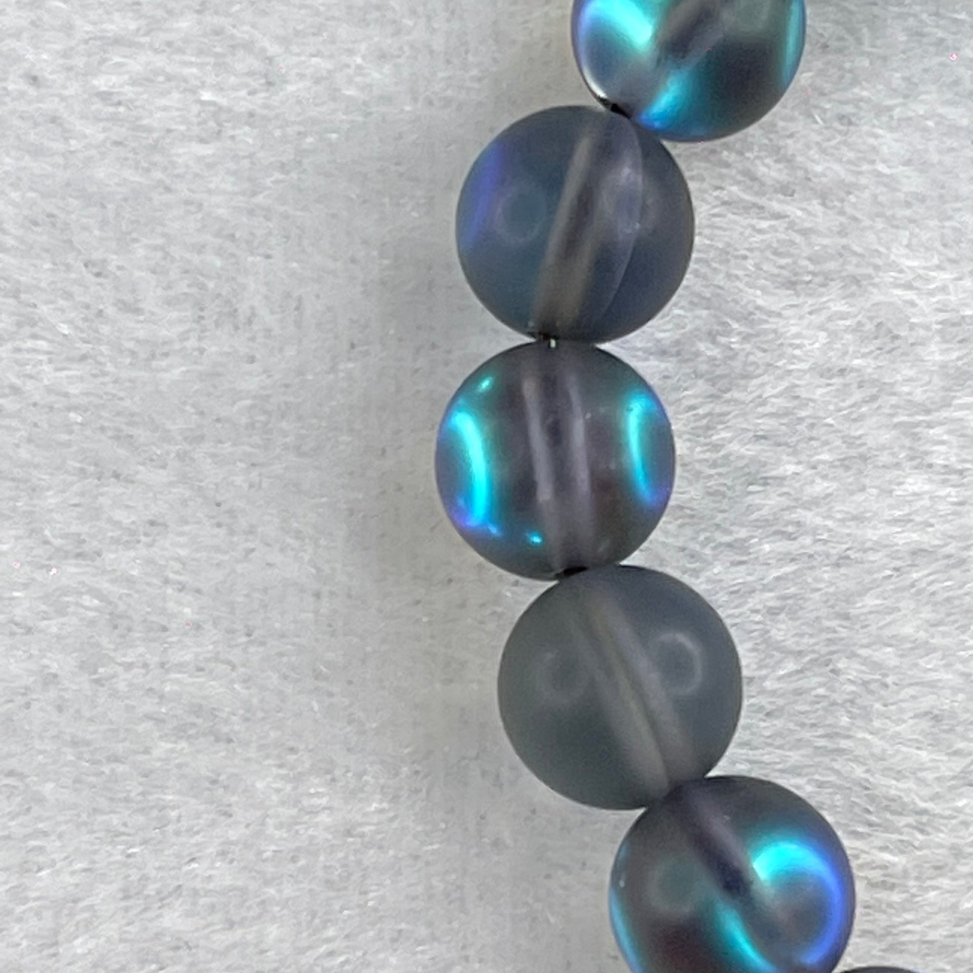 Blueish Grey Liuli Beads Bracelet 15.27g 13cm 8.5mm 19 Beads - Huangs Jadeite and Jewelry Pte Ltd