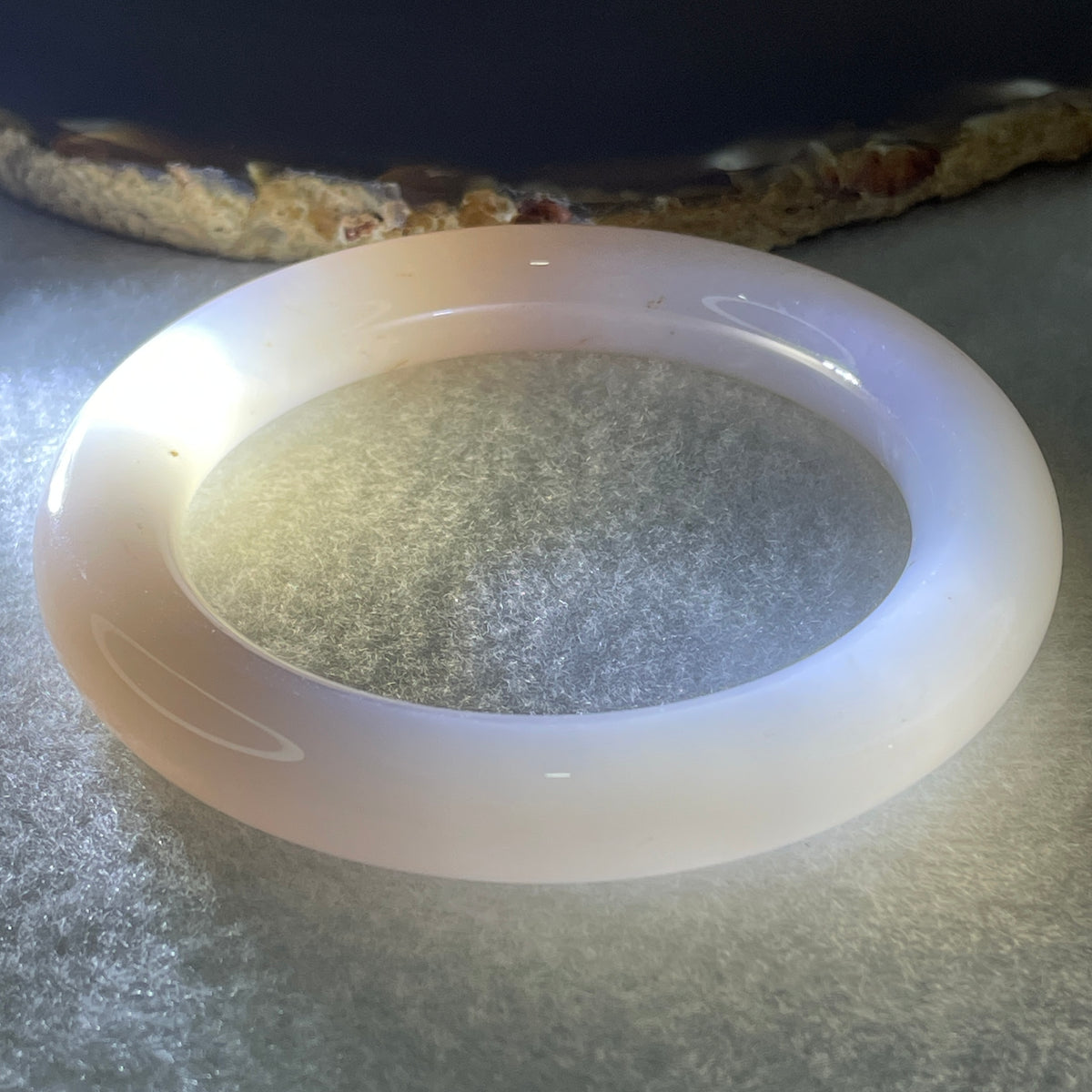 Natural Purple Flower Agate Bangle Set 119.44g Inner Diameter 55.6mm 10.8 by 11.2mm (Perfect) - Huangs Jadeite and Jewelry Pte Ltd