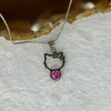Cubic Zirconia in 925 Sliver Hello Kitty Necklace 3.40g Middle Stone 6.3 by 4.1mm - Huangs Jadeite and Jewelry Pte Ltd