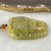 Type A Yellowish Brown Jadeite Tiger Head Pendent 48.59g 49.3 by 42.1 by 12.0mm - Huangs Jadeite and Jewelry Pte Ltd
