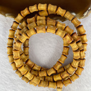 Natural High Oil Content Yabai Wood 高油崖柏 Bamboo Shape Beads Necklace 25.07g 7.4 mm 108 Beads Pendant 19.9 by 16.1 by 6.3 mm - Huangs Jadeite and Jewelry Pte Ltd