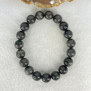 Good Grade Natural Grey Rabbit Hair Rutilated Quartz Beads Bracelet 31.20g 17cm 10.8mm 19 Beads - Huangs Jadeite and Jewelry Pte Ltd