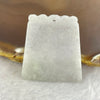 Type A Green Jadeite Wu Shi Pai Pendant 17.42g 35.4 by 40.0 by 5.2mm - Huangs Jadeite and Jewelry Pte Ltd