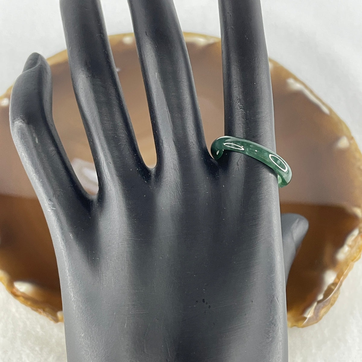 Natural Type A Blueish-Green Jadeite Ring | 3.9 by 2.5mm Flawless Ocean Jade Full-Eternity Band (1.89g | US 9.8 / HK 22 | Perfect) - Huangs Jadeite and Jewelry Pte Ltd
