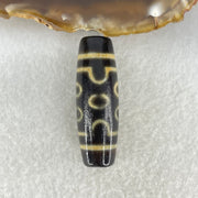 Natural Powerful Tibetan Old Oily Agate 7 Eyes Dzi Bead Heavenly Master (Tian Zhu) 七眼天诛 11.03g 39.4 by 13.3mm - Huangs Jadeite and Jewelry Pte Ltd