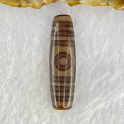 Natural Powerful Tibetan Old Oily Agate 3 Eyes Dzi Bead Heavenly Master (Tian Zhu) 三眼天诛 7.57g 39.9 by 11.3mm - Huangs Jadeite and Jewelry Pte Ltd