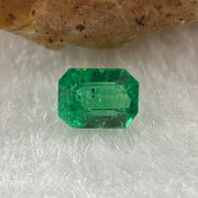 Natural Colombia Green Emerald (Beryl) Cut-Cornered Rectangular step cut 0.58ct 5.5 by 3.8 by 3.7mm - Huangs Jadeite and Jewelry Pte Ltd