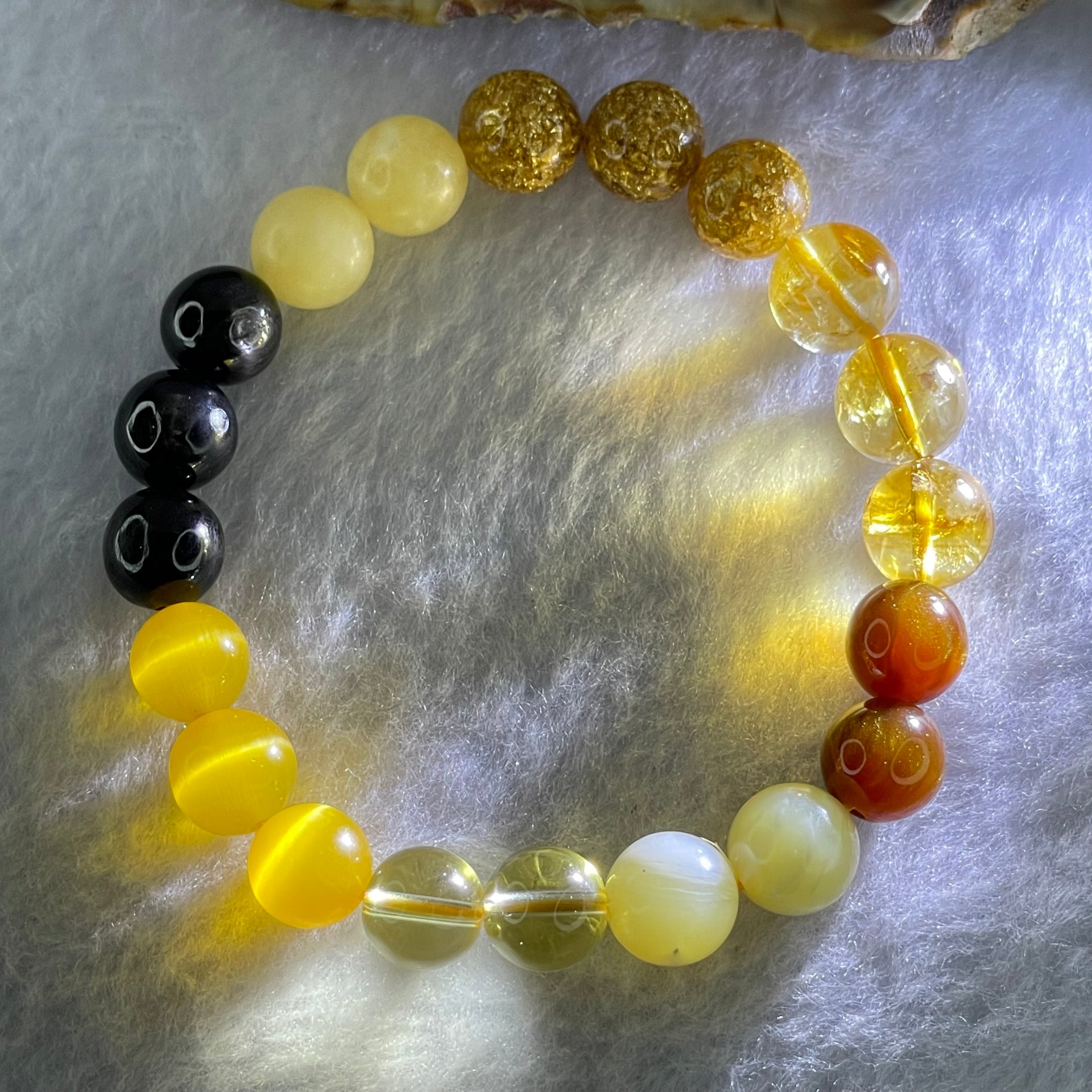 Prosperity Mixed Crystals and Acyclic Beads Bracelet 25.22g 17cm 10.3mm 20 Beads - Huangs Jadeite and Jewelry Pte Ltd