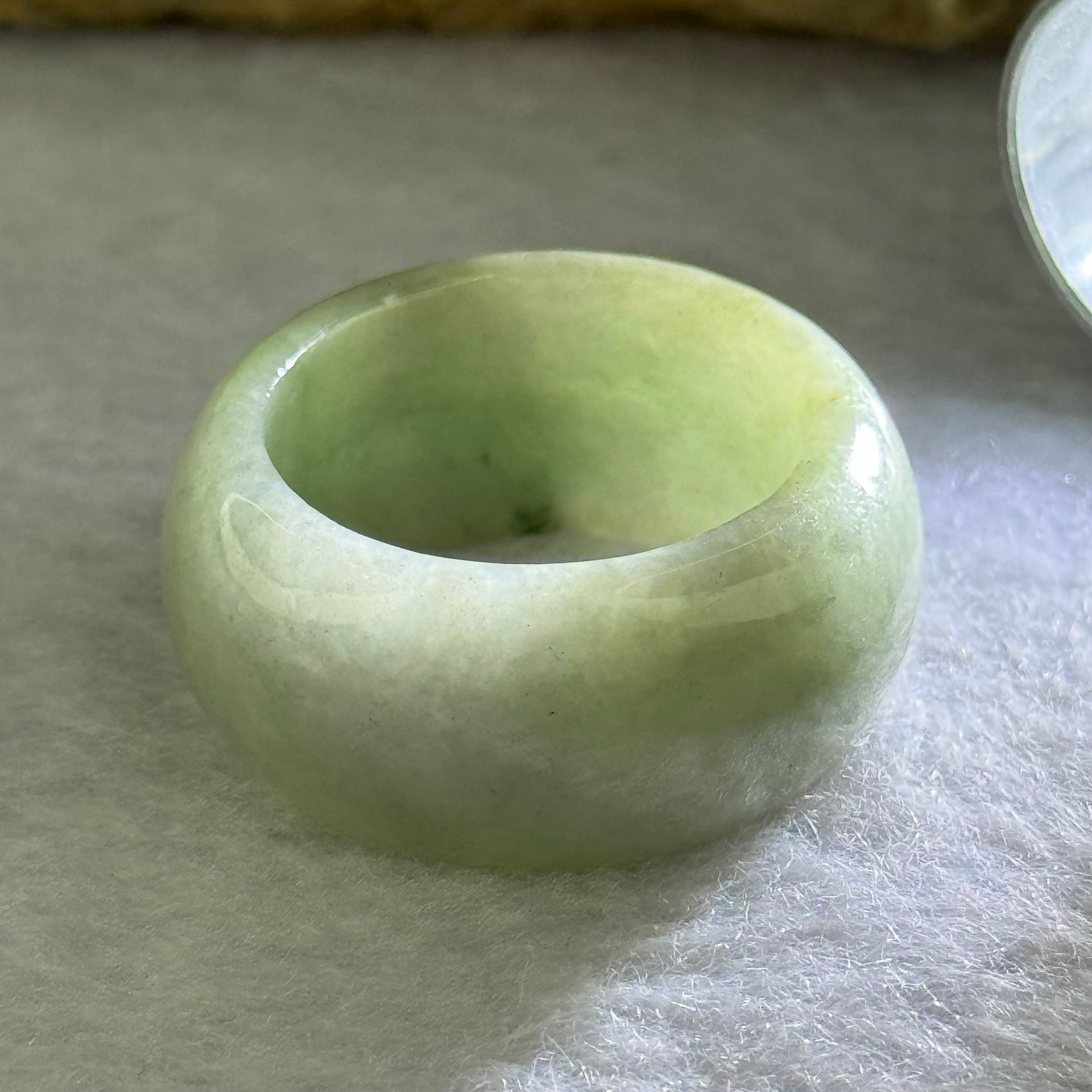 Type A Green with Lavender Jadeite Ring 11.09g 12.8 by 4.5mm US10.5 HK23.5 (Slight External Rough? - Huangs Jadeite and Jewelry Pte Ltd