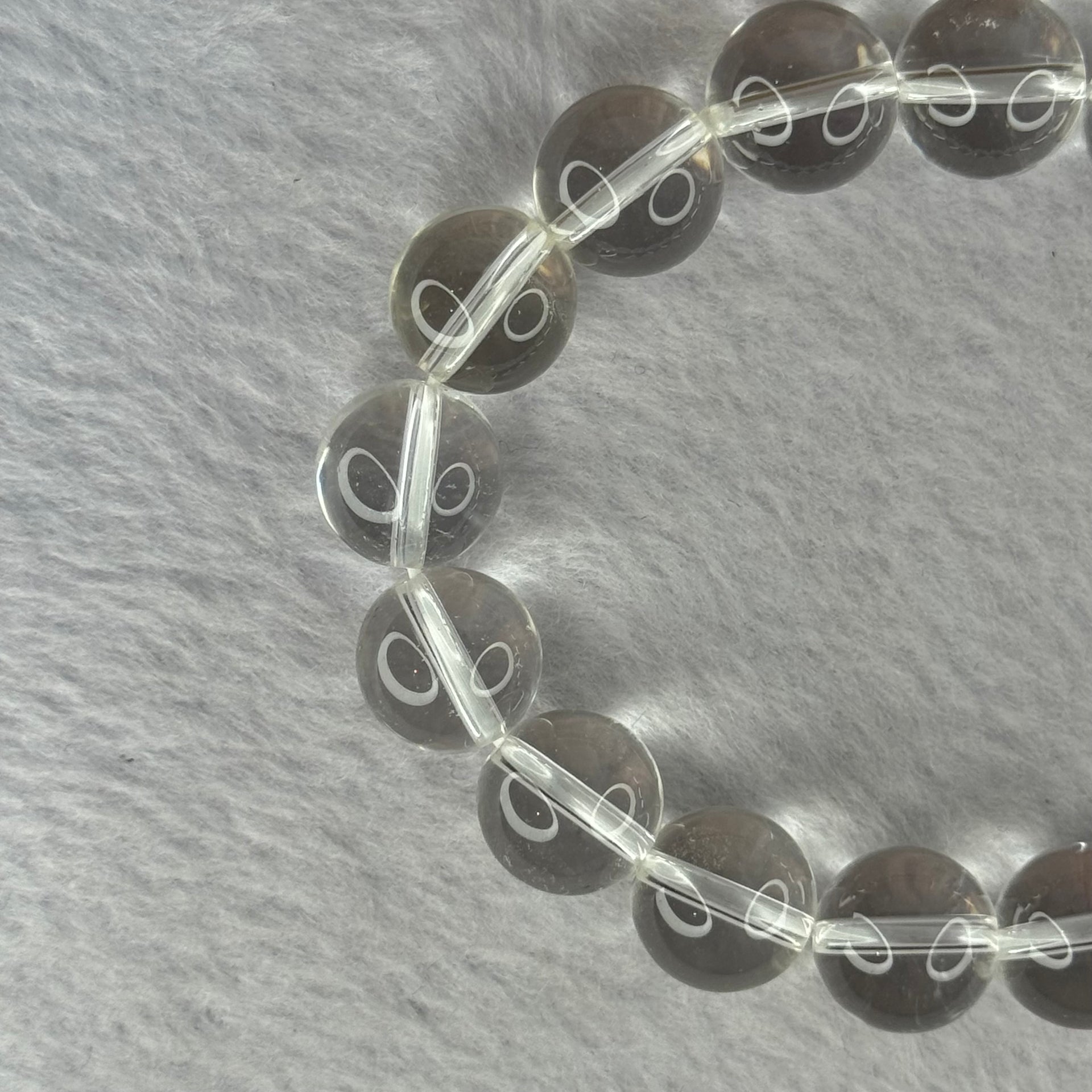 Natural Clear Quartz Beads Bracelet 天然白水晶手链 46.03g 17.5cm 12.9mm 16 Beads - Huangs Jadeite and Jewelry Pte Ltd
