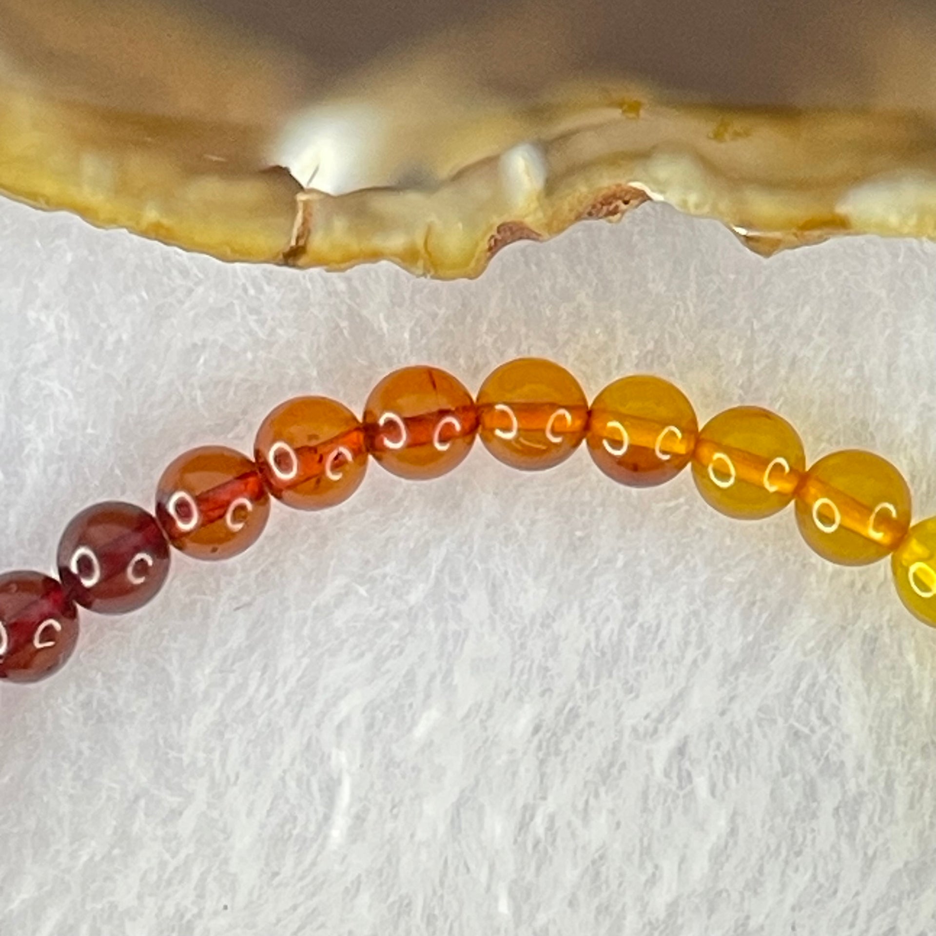 Natural Mixed Color Amber Beads Bracelet 1.88g 16cm 5.5mm 35 Beads - Huangs Jadeite and Jewelry Pte Ltd
