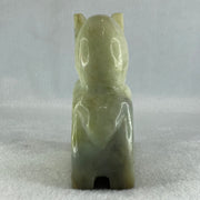 Natural Green Serpentine Deer with Longevity Peach Display 1,043.6g 135.0 by 43.0 by 115.0mm - Huangs Jadeite and Jewelry Pte Ltd