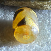 Natural Powerful Tibetan Old Oily Agate Tiger Tooth Daluo Dzi Bead Heavenly Master (Tian Zhu) 虎呀天诛 2.15g 14.1 by 10.2mm - Huangs Jadeite and Jewelry Pte Ltd