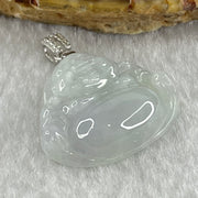 Natural Type A Light Lavender Jadeite Milo Buddha in S925 Silver and Cubic Zirconia Clasp Pendant 4.57g 20.4 by 24.8 by 6.0mm - Huangs Jadeite and Jewelry Pte Ltd